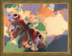 Авторска Репродукция от каталога "Красотата на България" на художника Янко Янев | Янев АРТ – Абстрактна пеперуда маслена картина. - канава с рамка
