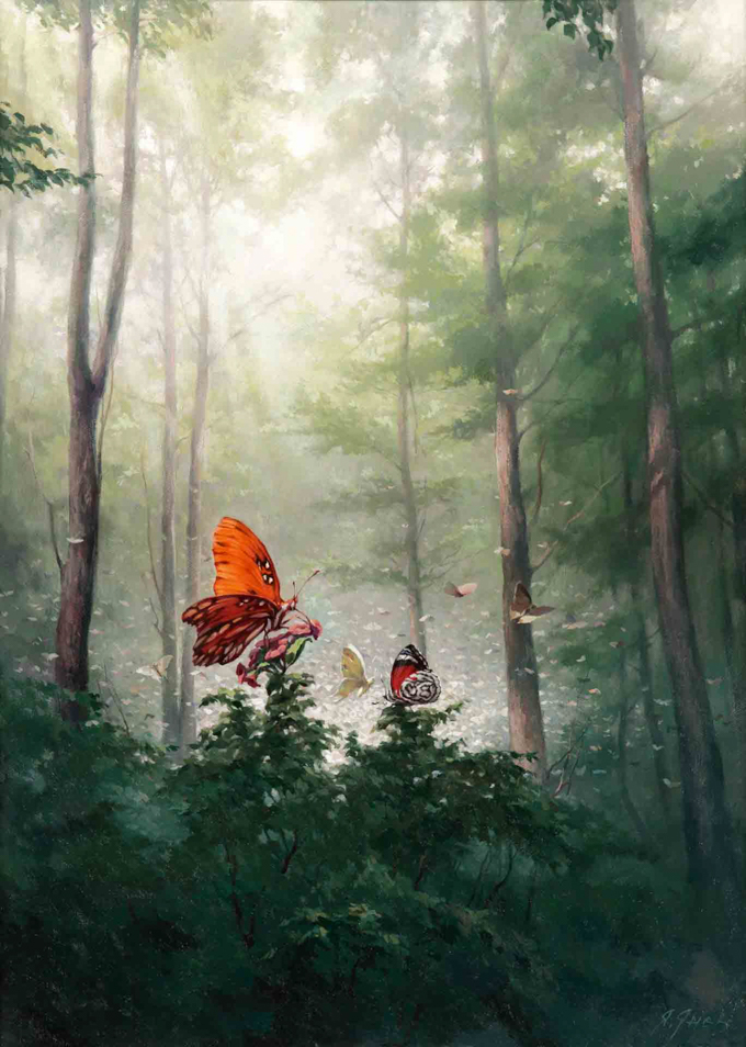  "Красотата на България" – Маслена картина пеперуда “сън” Стара планина.