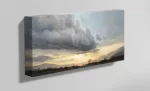Маслена картина от Българския художник Янко Янев | Янев АРТ - Авторска репродукция на пейзаж залез / изгрев на село след буря.
