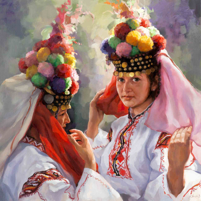 "Красотата на България" на художника Янко Янев – Моми фолклорен празник