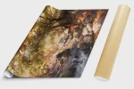 Маслена картина от каталога "Красотата на България" на художника Янко Янев - Есенен Пейзаж горски поток Владишки вир река Чая