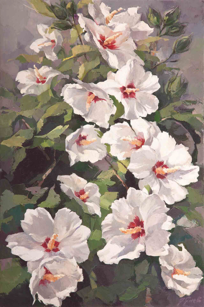 Българския художник Янко Янев от каталога "Красотата на България" - бели цветя
