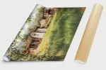Авторска Репродукция на маслена картина от Янев АРТ – Летен Пейзаж селски Къщи с. Боженци, област Габрово